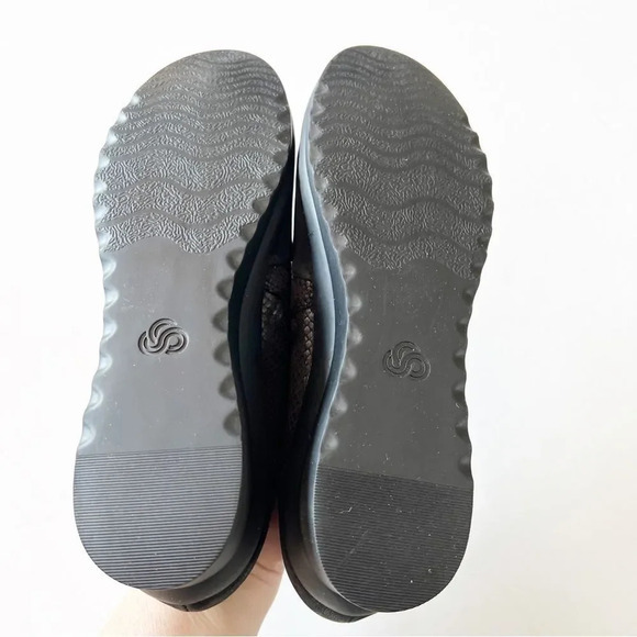 Clarks Cloudsteppers Black Fabric Wedges Women’s Size 8.5 Ortho Cushioned Comfy - Picture 3 of 10